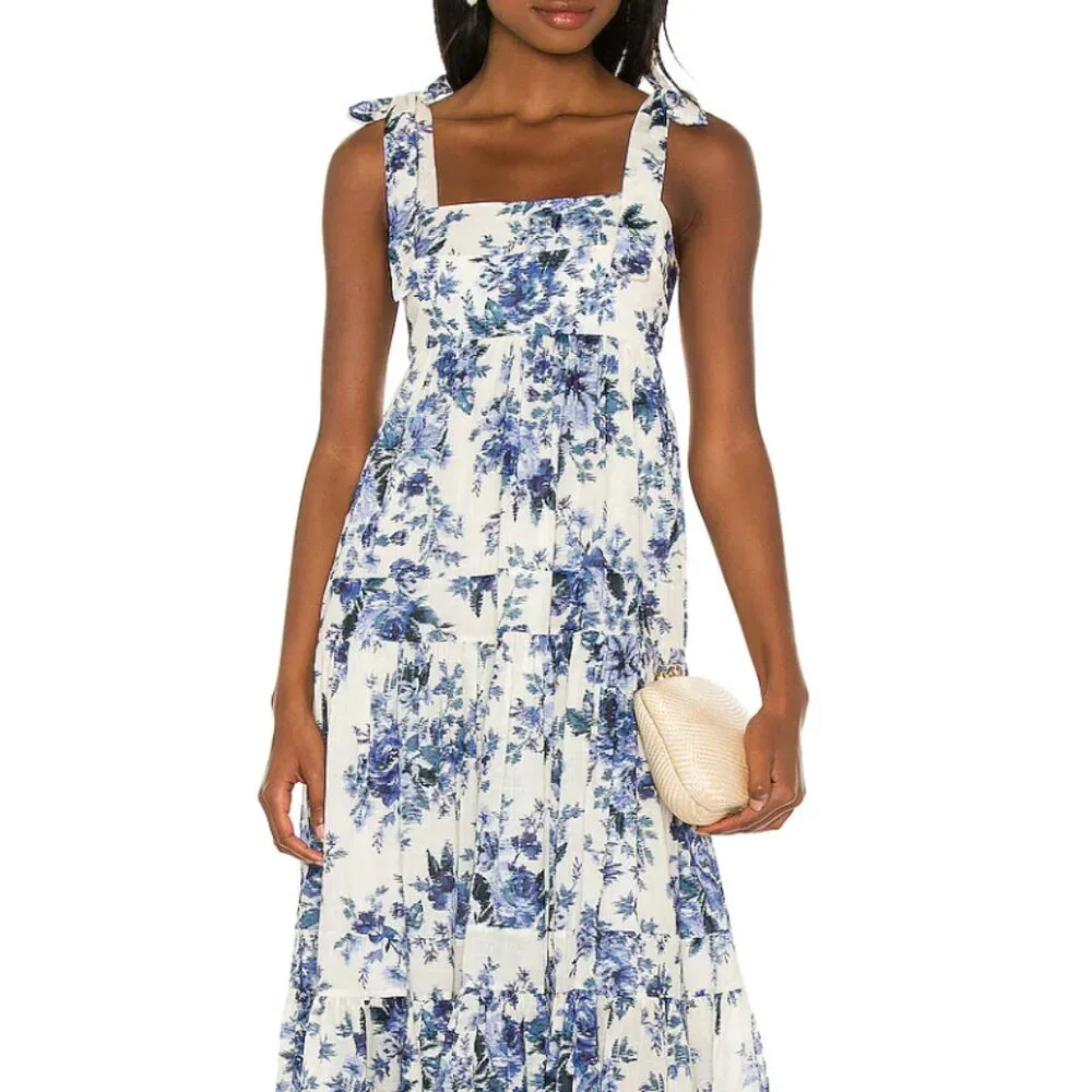 Zimmerman Aliane Tie Shoulder Maxi Dress - Picture 1 of 4